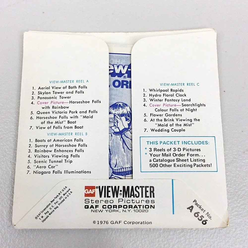 Vintage 1976 GAF View Master Niagara Falls Canada Side 3 Reel Set A656 Travel
